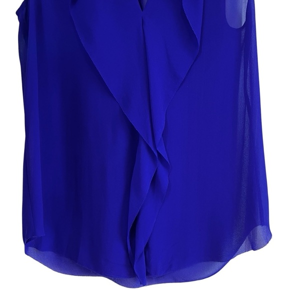 Babaton silk semi sheer ruffle front sleeveless blouse Sz M excellent condition - Picture 5 of 9